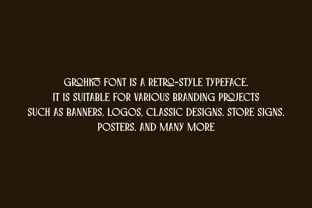 Grohko - Retro Font, a Serif Font by QR Design Studio (Photo 5 of 8)
