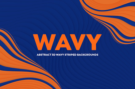 Abstract 3D Wavy Striped Backgrounds
