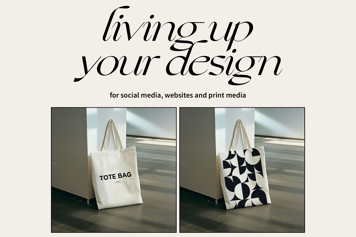 Aesthetic Canvas Tote Bag Mockups, a Merchandise Mockup by Bonumo (Photo 2 of 6)