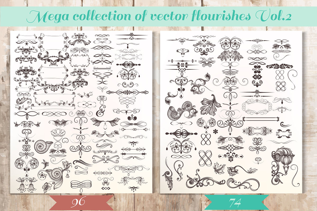 Bundle of vintage flourishes, an Object Graphic by FleurArt (Photo 3 of 3)