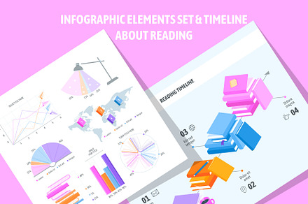 Books infographic elements