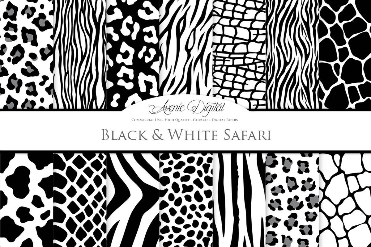 Black and White Animal Prints, a Texture Graphic by Avenie Digital (Photo 1 of 4)