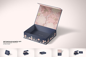 Rectangular Magnetic Gift Box Mockup