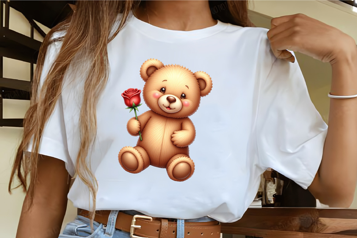 Teddy Bear with Flowers Sublimation, an Illustration by CrexoraLab (Photo 1 of 5)