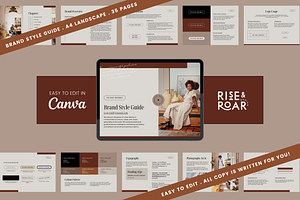 Brand Style Identity Guideline Canva, a Design Template by Rise and Roar Design