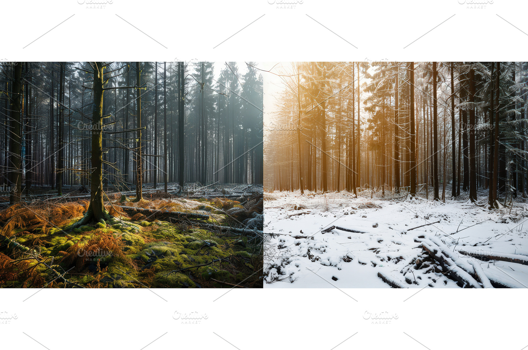 Split forest landscape showing, a Nature Photo by piter.goskov