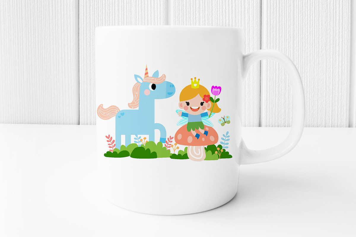 Fairy and Unicorn PNG SVG clipart, a Seasonal Illustration by Noey smiley (Photo 6 of 7)