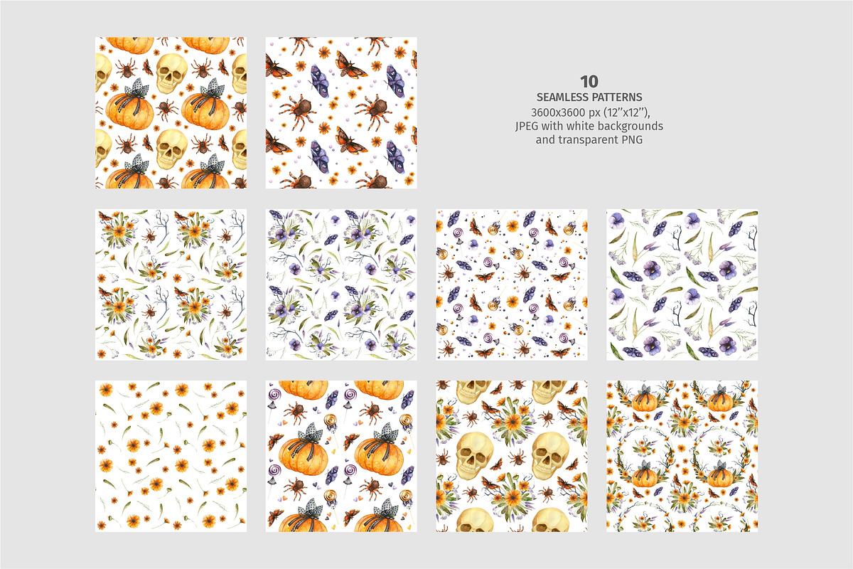 Watercolor Halloween Clipart, an Object Graphic by Valin Malin (Photo 6 of 14)