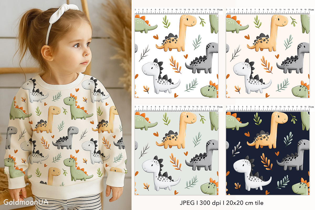 Roar baby roar Patterns & Clipart, an Animal Illustration by GoldmoonUA (Photo 2 of 5)