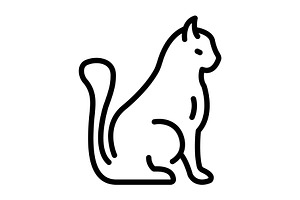 Pussy cat black icon, an Outline Icon by Creative priyanka