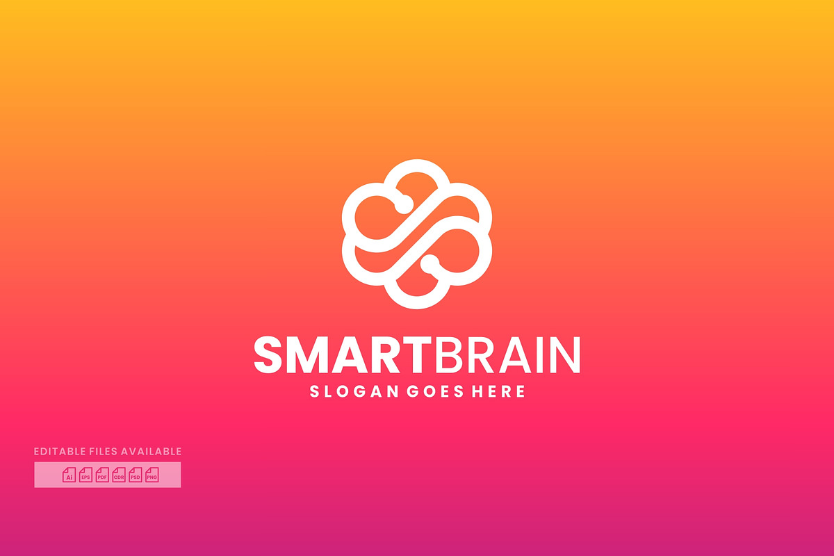 Smart Brain Flat Modern Logo, a Branding & Logo Template by ivan_artnivora
