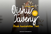 Oishu Taveny -Brush Handwritten Font, a Handwritten Font by Dhabee (Thumbnail 1 of 12)