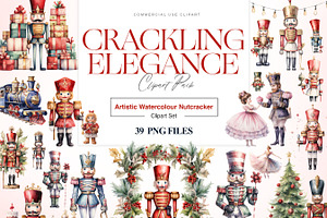 Watercolor Nutcracker Clipart Pack