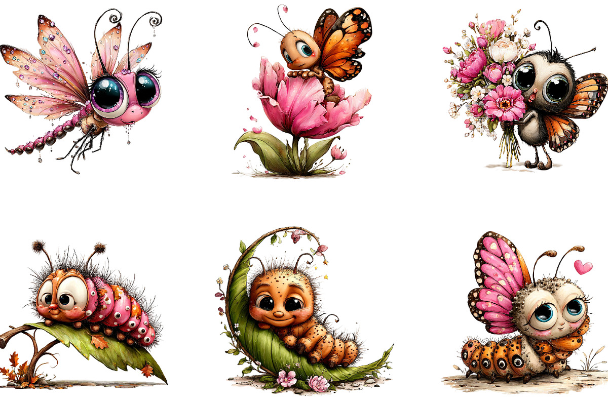 Cute Insects Clipart, a Seasonal Illustration by CreationArt (Photo 5 of 5)