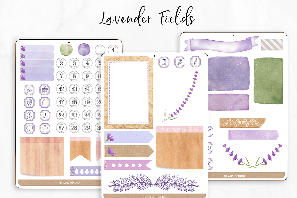 Digital Stickers Lavender Fields, an Illustration by Oh Mia Studio (Photo 2 of 4)