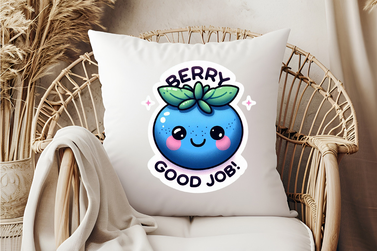 Funny,Berry Good Job Sticker, an Illustration by DreamCafeArt (Photo 4 of 7)