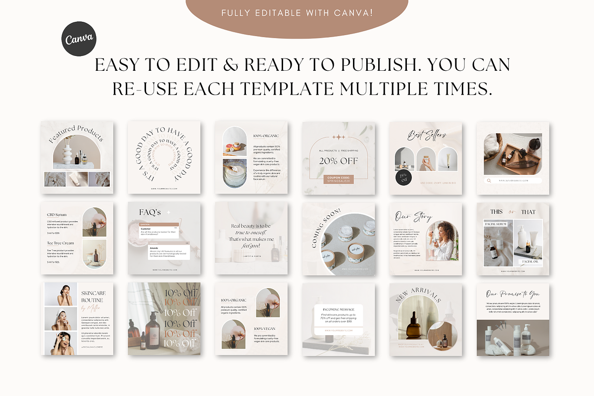 Skincare Social Media Templates, a Social Media Template by Gebers Marketing & Design (Photo 5 of 8)