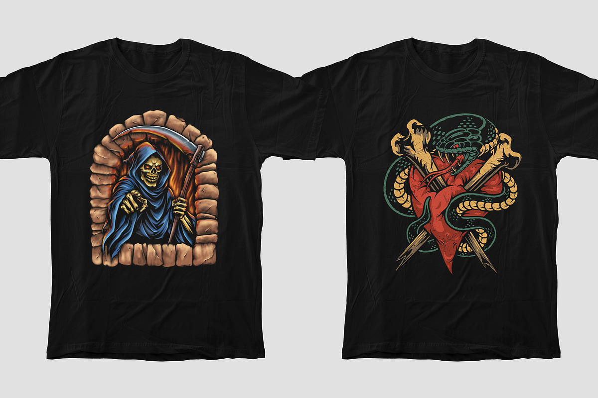 Dark T-shirt Designs Bundle, an Illustration by Stead Supply (Photo 2 of 4)