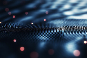 Close-up of a textured, illuminated surface in blue and black tones, creating a, a Background Photo by ImageMir