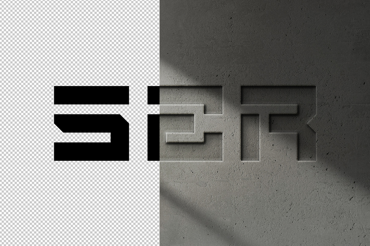 Debossed Concrete Wall Logo Mockup, a Mockup by Design Squad (Photo 5 of 6)
