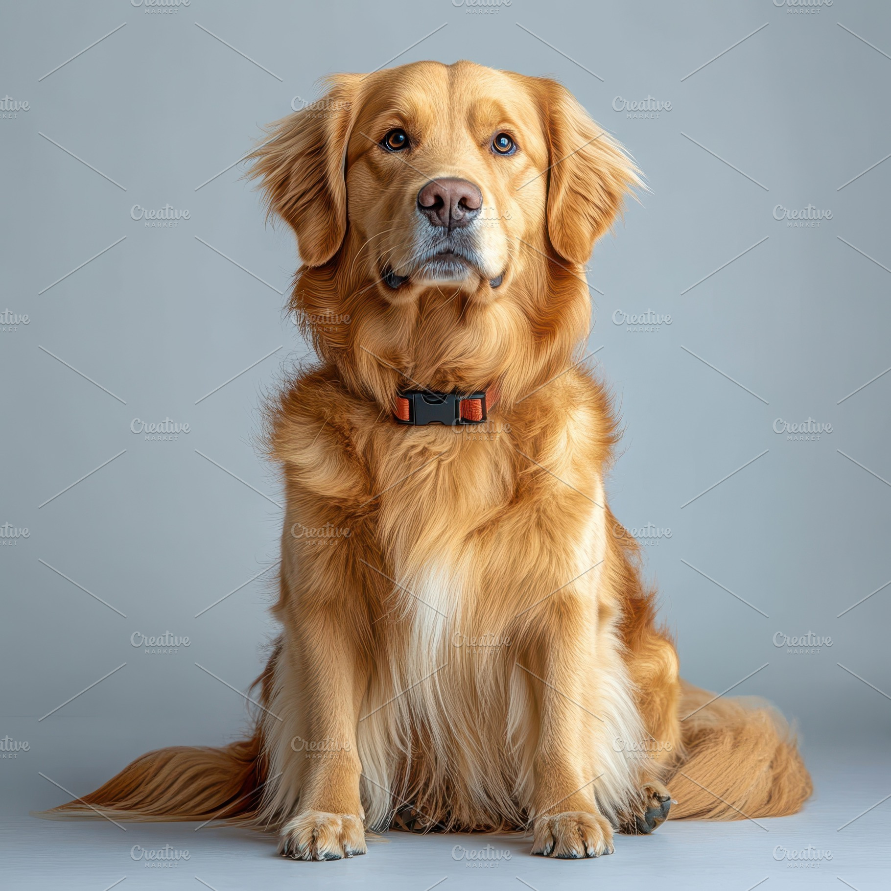 Golden Retriever Dog Portrait Studio, an Animal Photo by Pixeness Studio