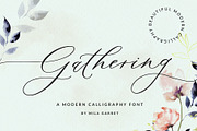 Gathering Calligraphy Wedding Script, a Script Font by Mila Garret (Thumbnail 1 of 17)