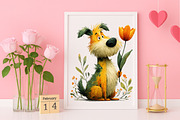 Whimsical Spring Dog Clipart Bundle, an Illustration by Canvas Craft (Thumbnail 6 of 6)