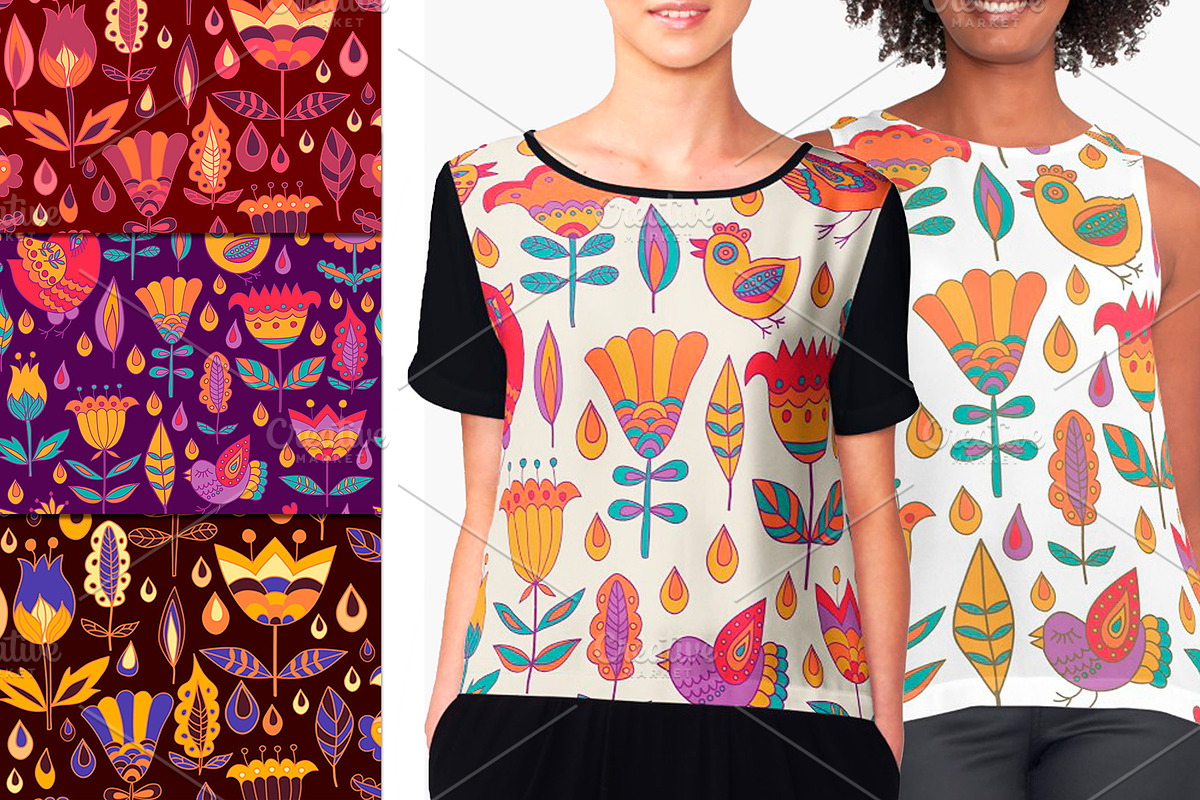 Funful Flower Patterns, a Pattern Graphic by Retro Graphic Box (Photo 3 of 9)