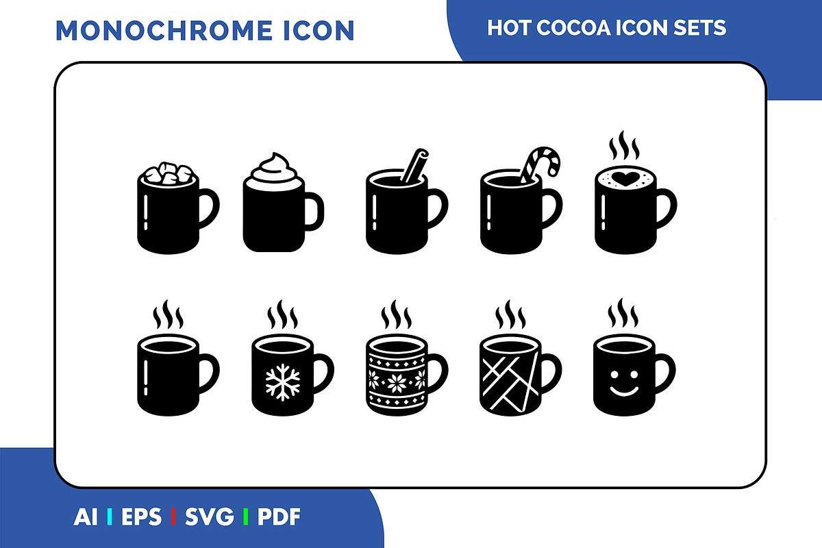 Hot Cocoa Solid Icon Set, a Solid Icon by Fontmine Studio (Photo 1 of 3)