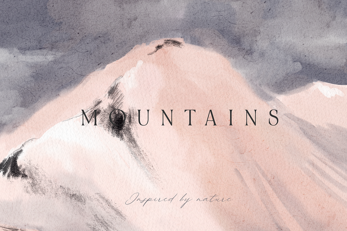 MOUNTAINS aesthetic *watercolor*, a Background Graphic by Youksy (Photo 5 of 16)