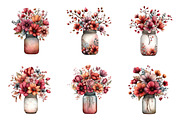 Whimsical spring mason jar clipart, an Illustration by SinaCreation (Thumbnail 3 of 11)