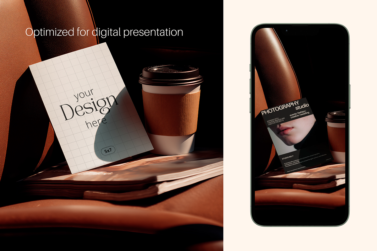 Modern Invitation Card Mockup 5x7, an Advertising Mockup by Serenefeeling (Photo 5 of 6)