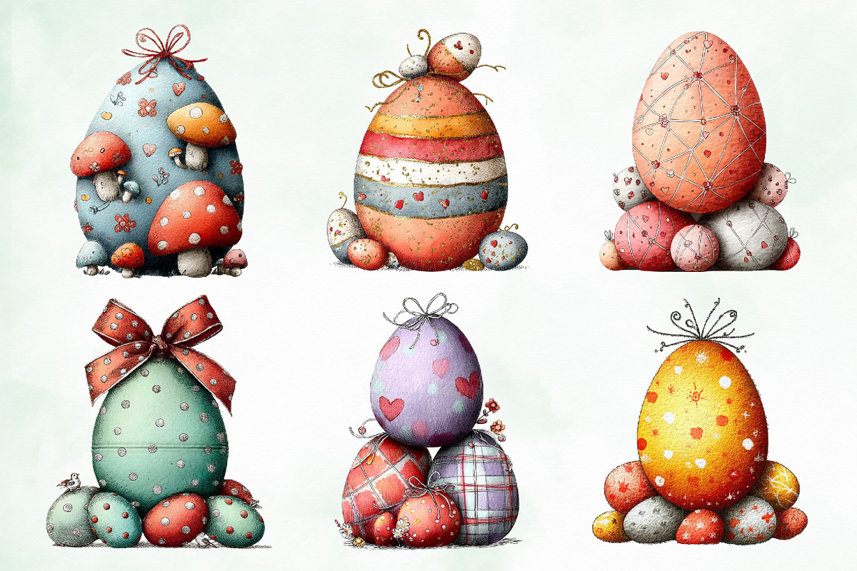 Whimsical Easter Eggs Png Clipart, an Illustration by Creative Art (Photo 6 of 8)