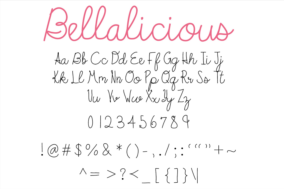 Bellalicious Font preview 2