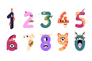 Funny monsters' numbers set, pattern, an Object Illustration by PaperTrident (Thumbnail 1 of 3)