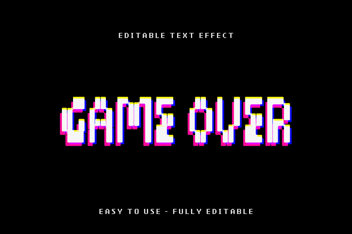 Retro Glitch Pixel Text Effect