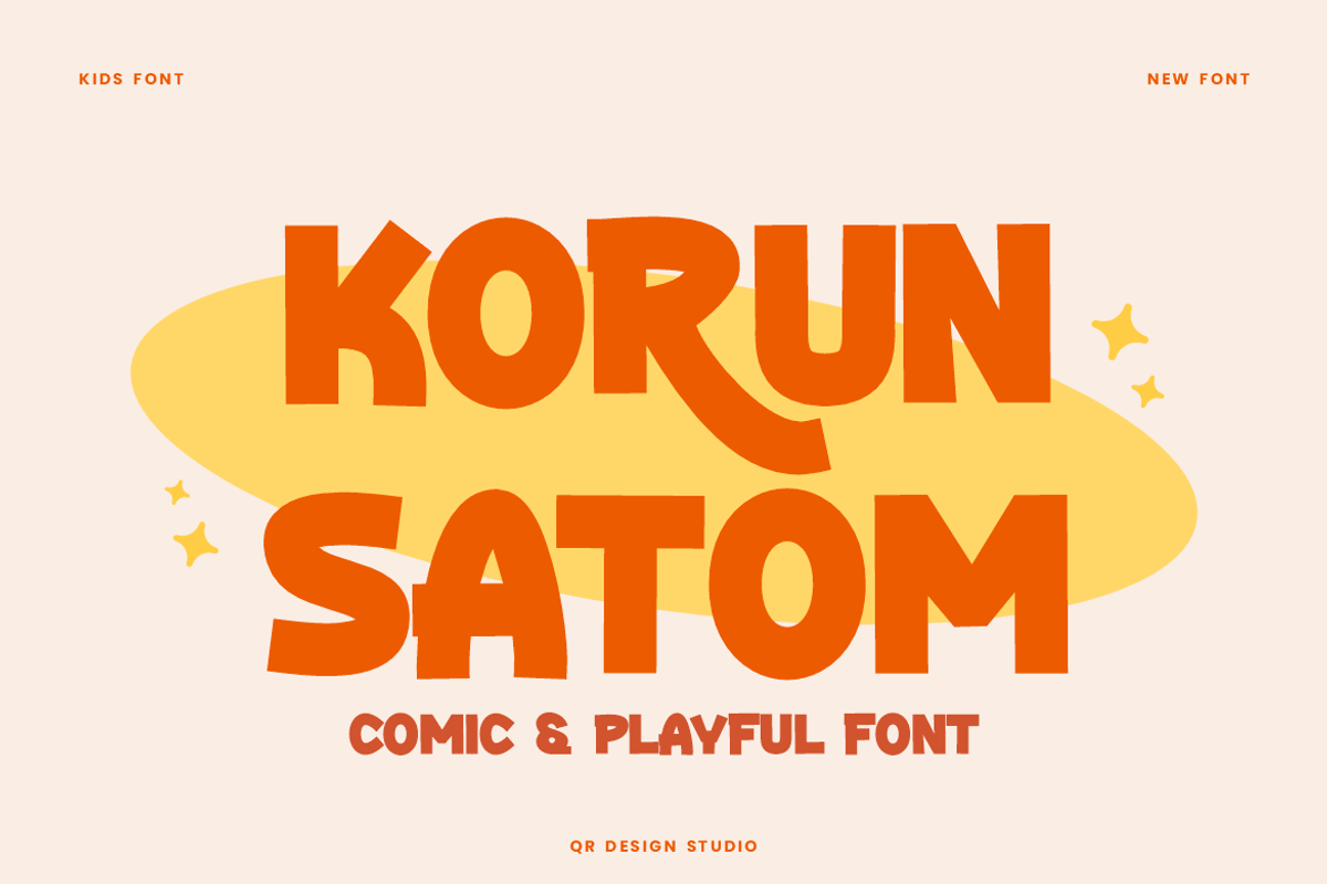 Korun Satom - Comic Font, a Handwritten Font by QR Design Studio (Photo 1 of 8)