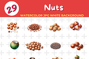 nuts watercolor Jpg Background, a Food Illustration by John_Walker (Thumbnail 1 of 2)