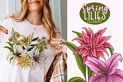 Lily Clipart PNGs, Spring Lilies, a Decorative Illustration by SLS Lines (Thumbnail 3 of 6)