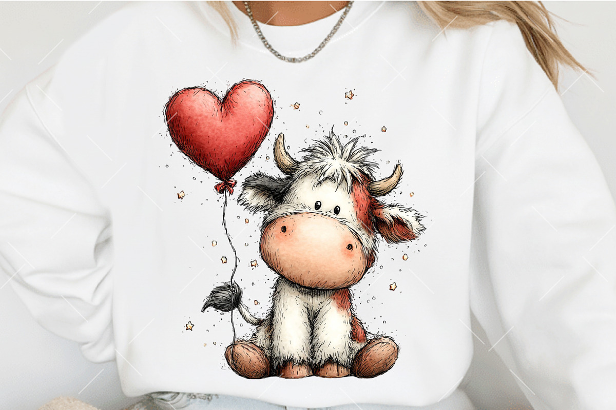Whimsical Valentine Cow Clipart, an Illustration by OK Design (Photo 5 of 6)