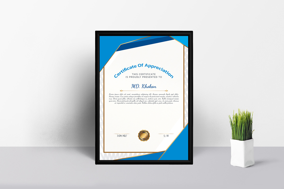 Creative Certificate Design Template, a Stationery Template by MRI STUDIO