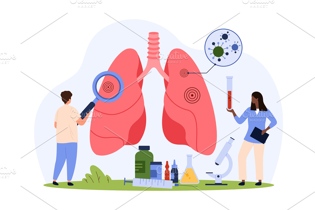 Diagnostics of lung disease, an Object Illustration by Flashvector