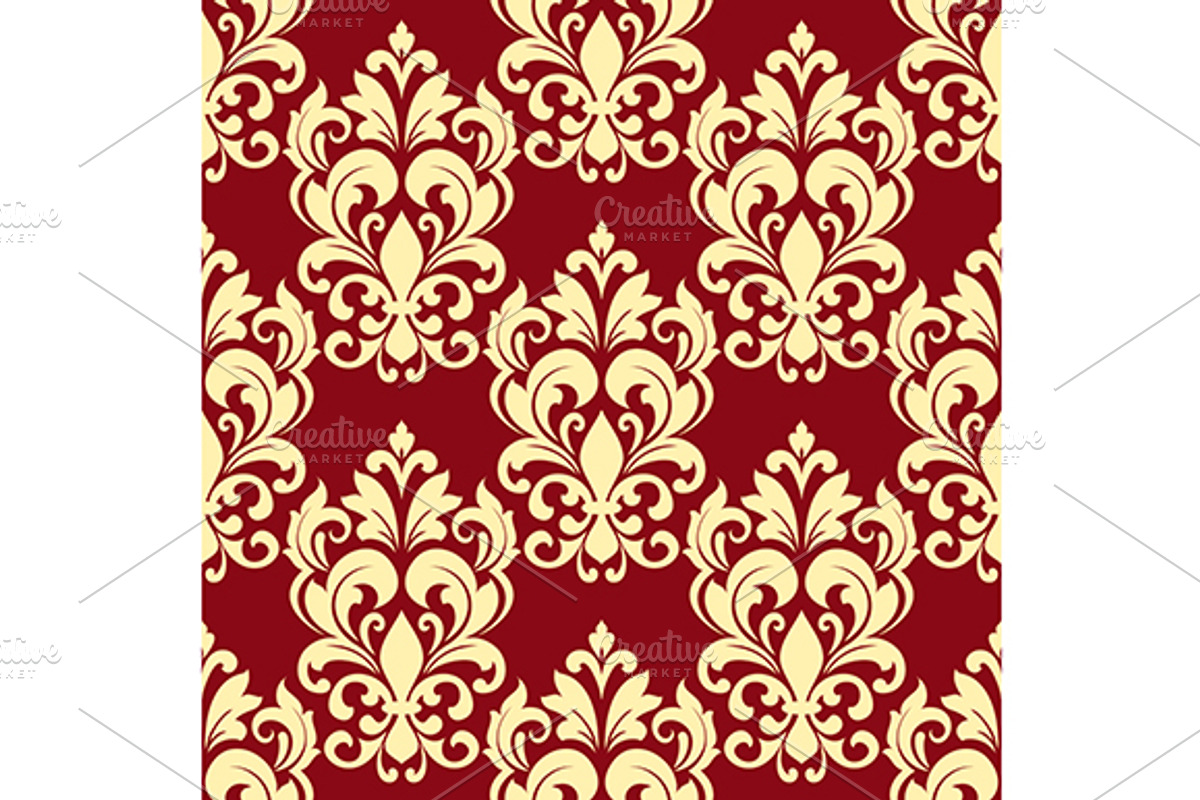 Floral pattern with beige flowers, a Pattern Graphic by Vector Tradition (Photo 1 of 3)