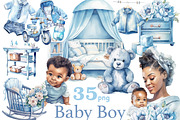 Baby Boy Clipart PNG | Baby Shower, a Person Illustration by GlamArtZhanna (Thumbnail 1 of 5)