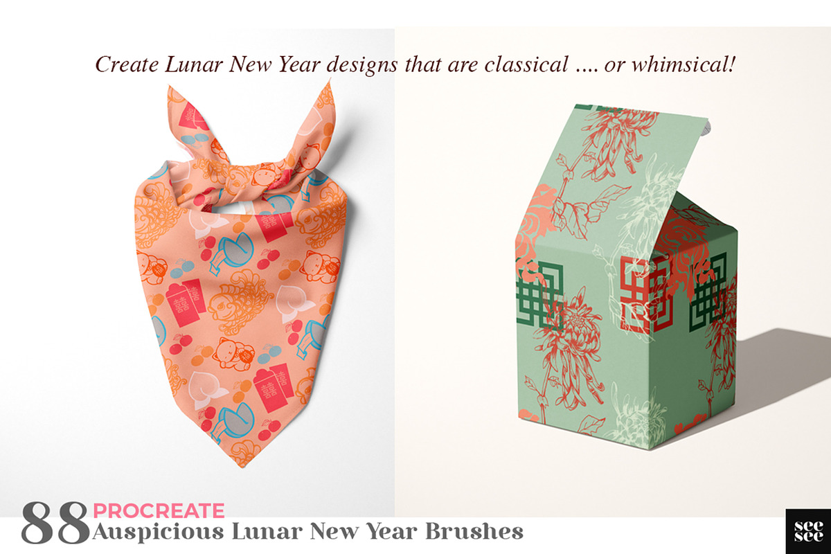 88 Procreate Lunar New Year Brushes, a Brush Add-On by CC CREATIVE CO (Photo 16 of 17)