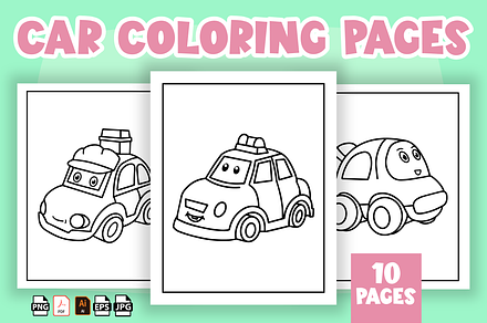 Car Coloring Pages for Kids - KDP