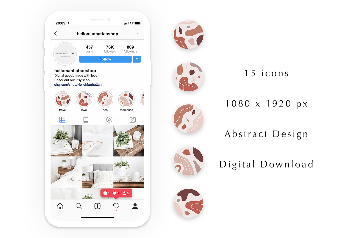 Abstract Instagram Story Icons, a Social Media Template by Blog&Glow (Photo 6 of 6)