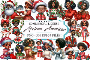 Christmas African American Clipart, an Illustration by designcity5
