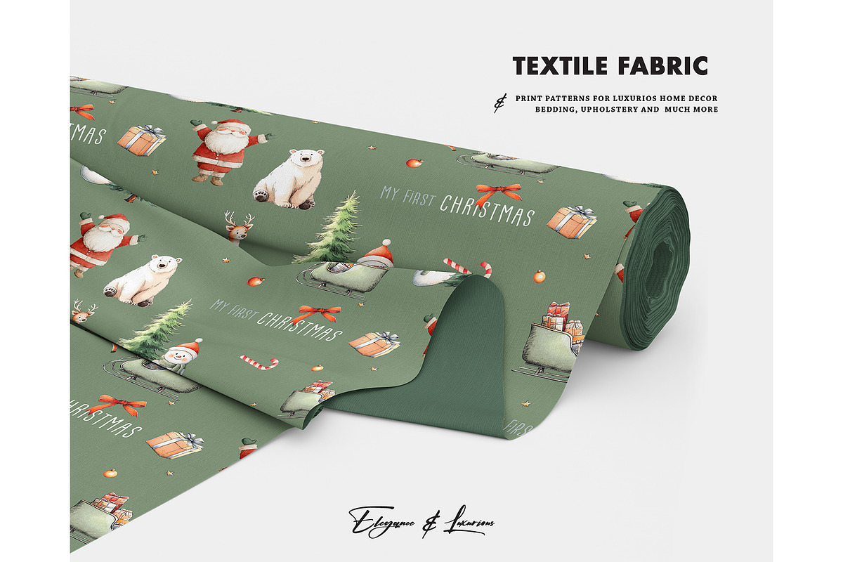 First Christmas seamless pattern, a Pattern Graphic by Milatoo (Photo 2 of 6)