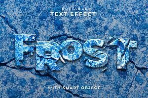 frost text effect with cracked ice, a Layer Style Add-On by yokbisayok